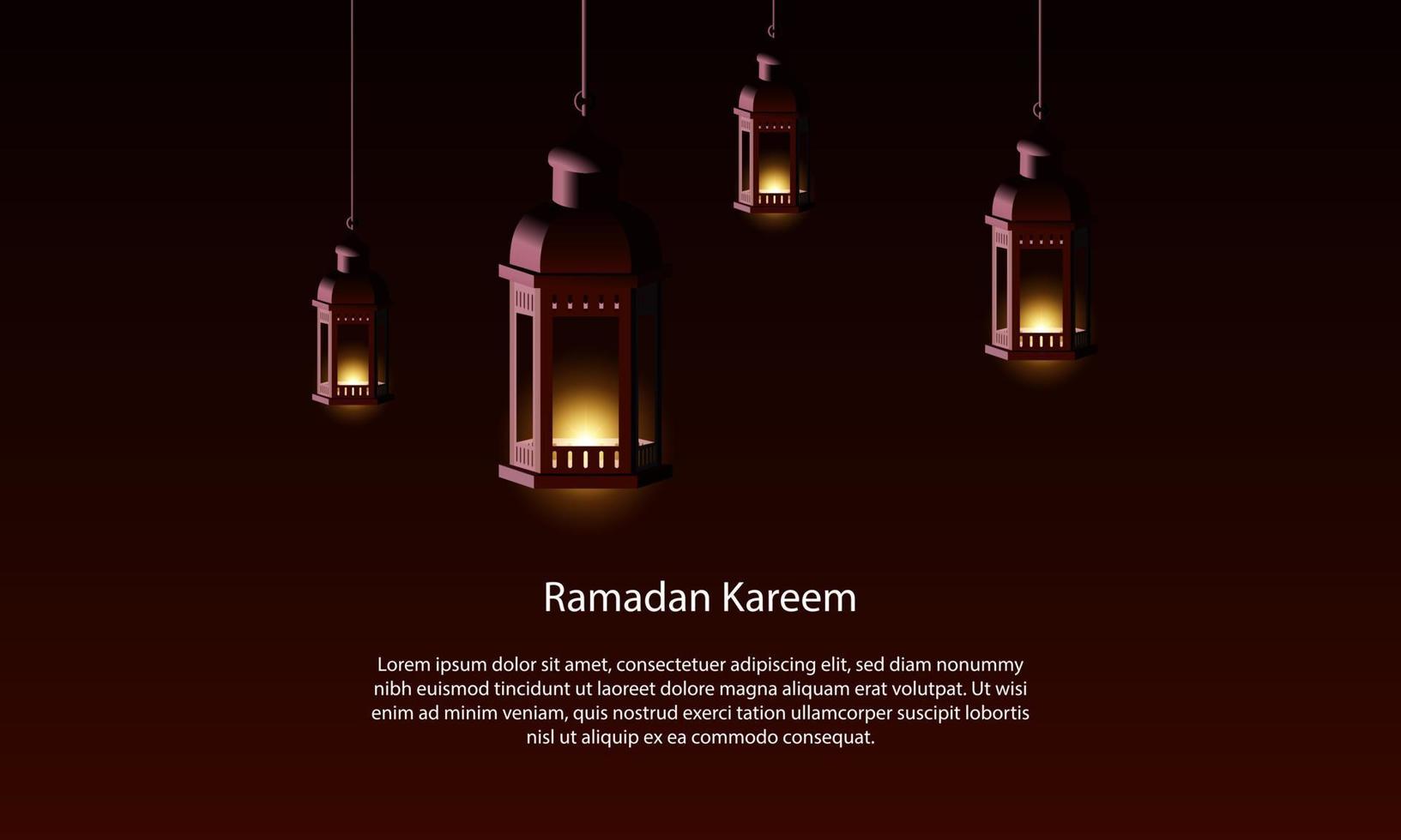 gráfico vectorial de ramadan kareem con linterna. apto para tarjetas de felicitación, papel tapiz y otros. vector