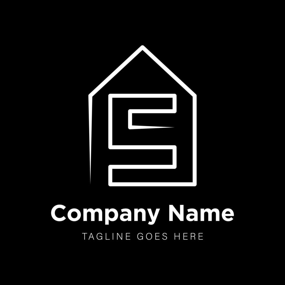 Letter S and Home Icon Combination. Logo Design. Good for corporate or brand identity vector