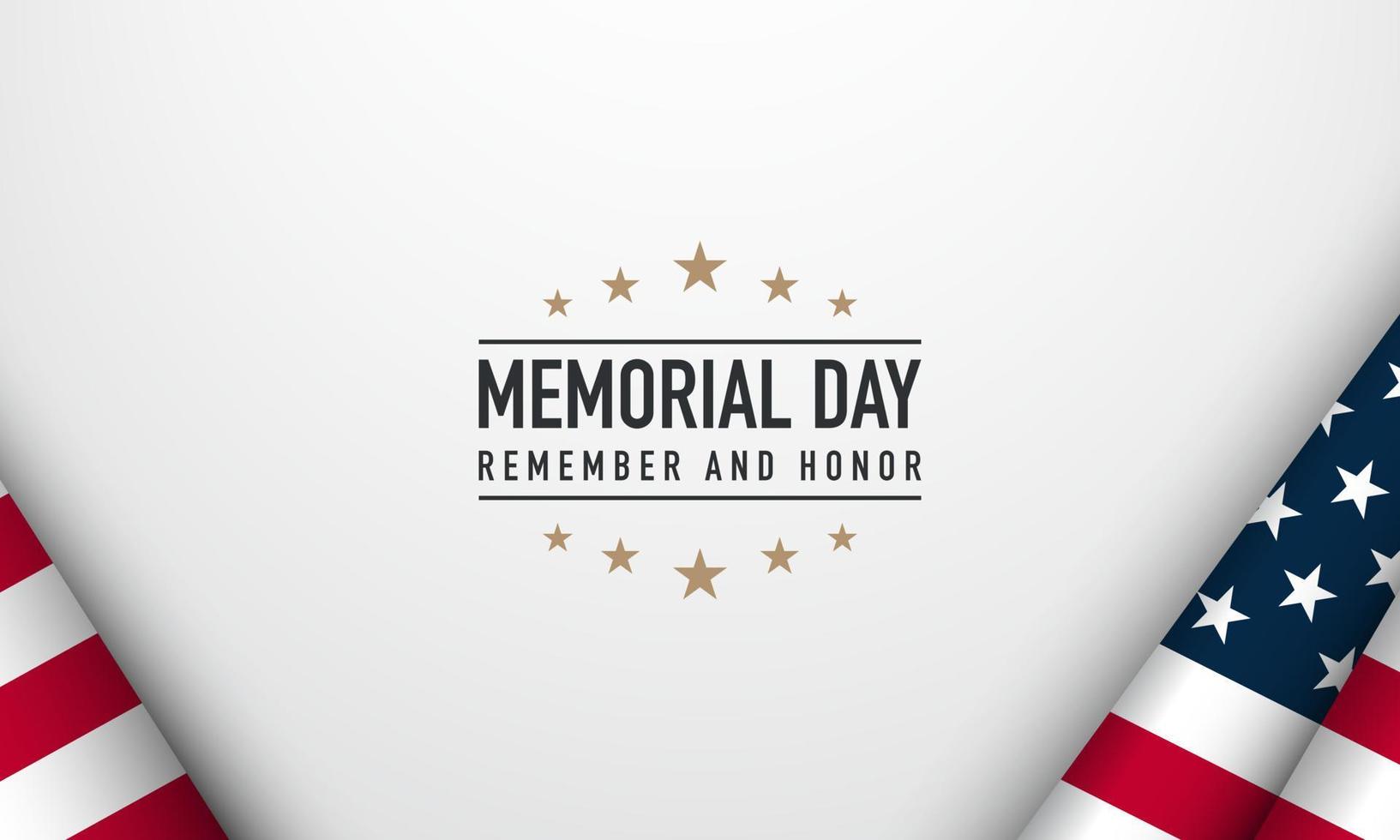 Memorial Day Background Vector Illustration. Remember and Honor.