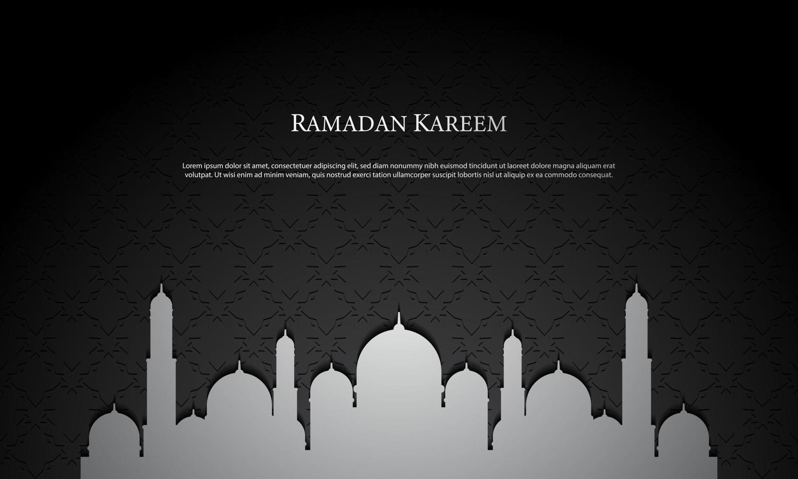 Vector graphic of Ramadan Kareem with Paper Style Mosque. Fit for greeting card, wallpaper and other ramadan background.