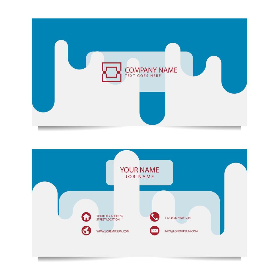 Business Card Template with White Red Background. Vector illustration