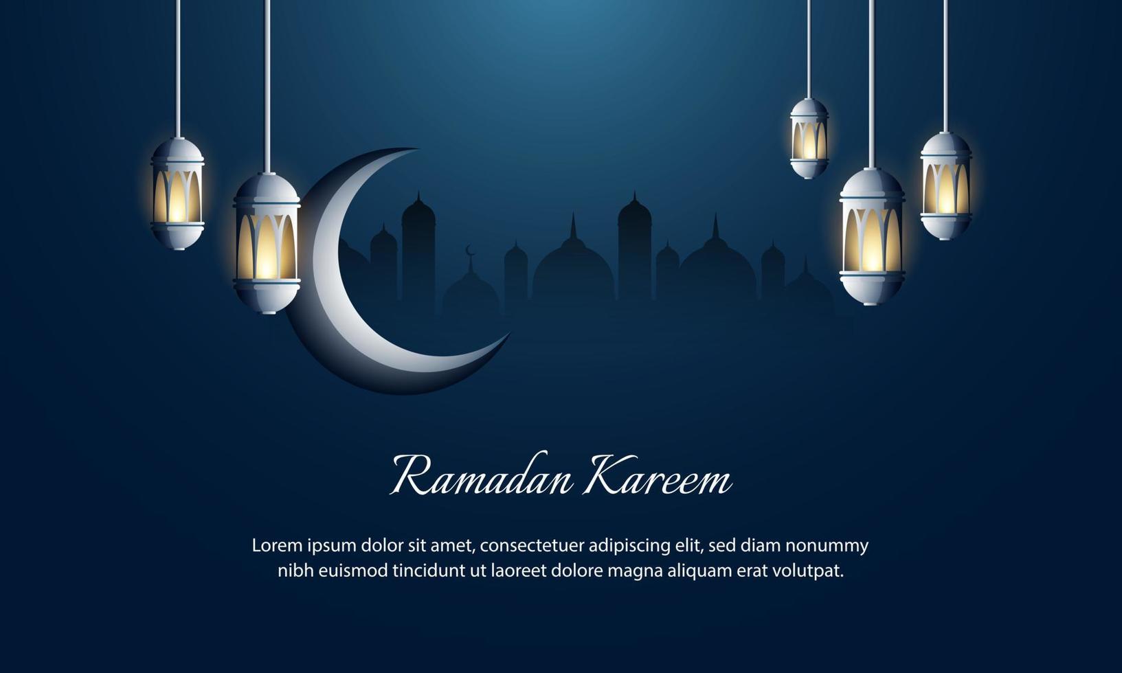 Ramadan Kareem Background for greeting card or web background. Vector Illustration.