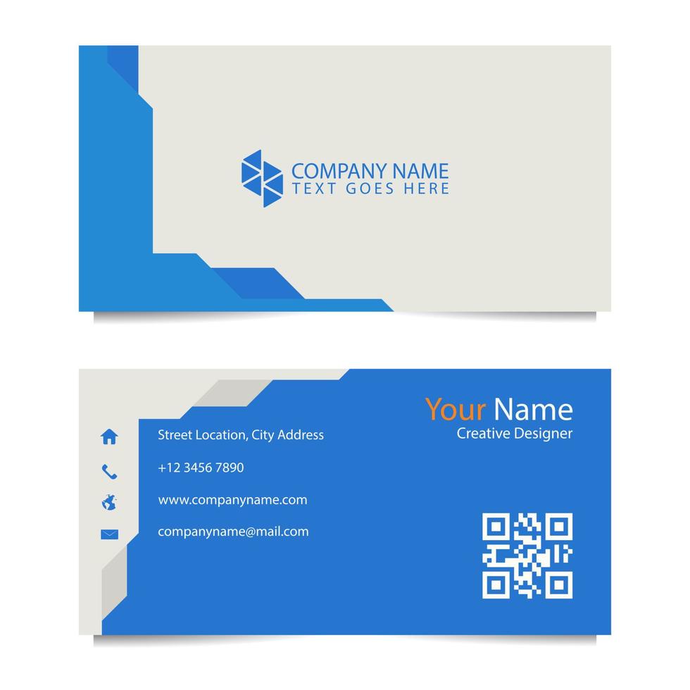 plantilla de tarjeta de visita con fondo azul blanco. ilustración vectorial vector