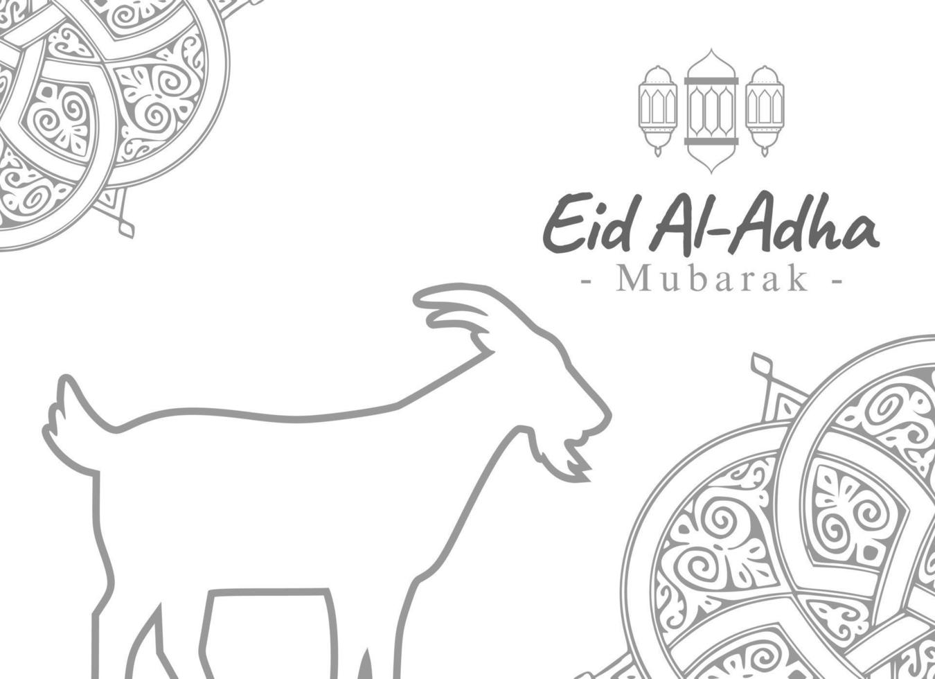 Design Vector Illustration Eid Adha Mubarak with Sketch Style complete with animal Illustration. Suitable for greeting card, poster and banner.