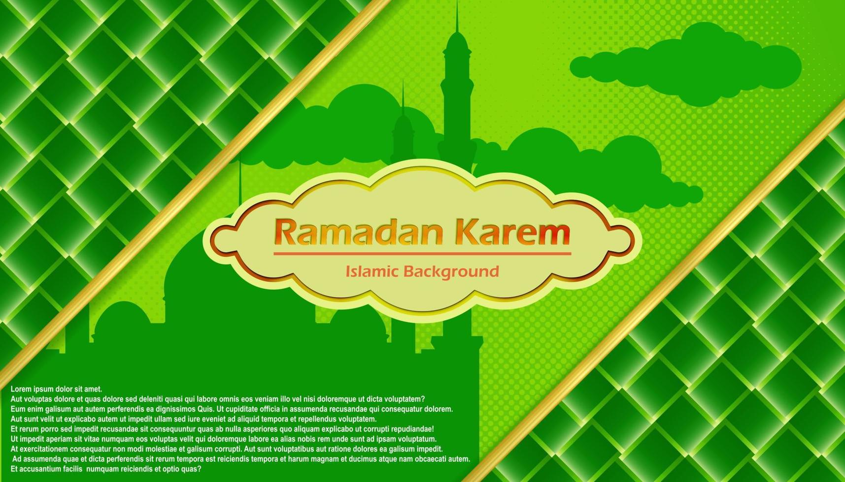 fondo de ramadán con patrón de ketupat adecuado para contenido de ramadán, tarjeta de felicitación, etc. vector