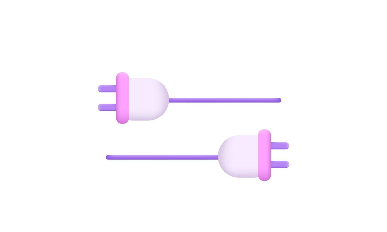 3d realistic electric plug isolated on white vector