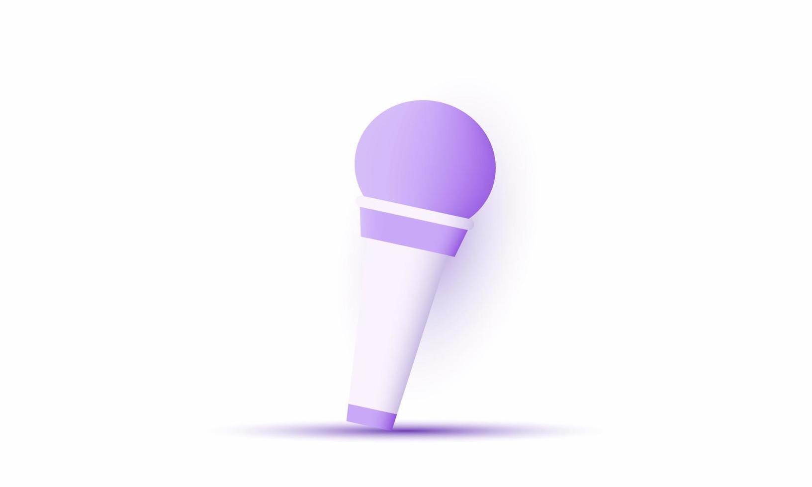 3d realisitc design icon microphone isolated on purple vector