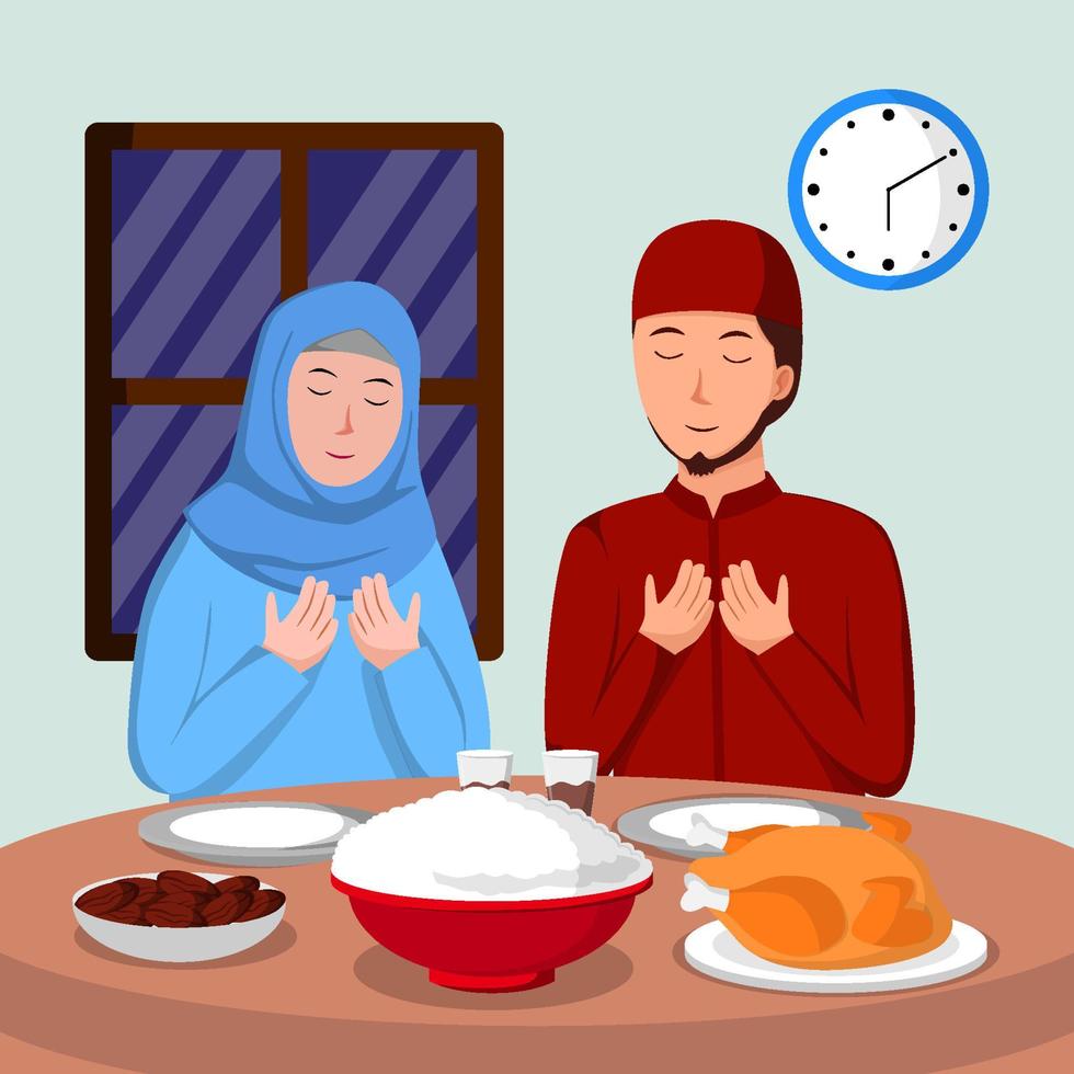 Ramadhan Month Iftar Concept vector