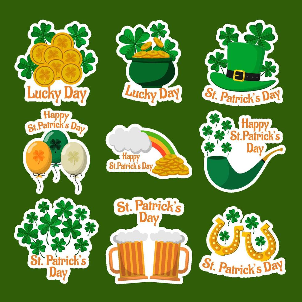 St. Patrick's Day Shamrock Sticker vector