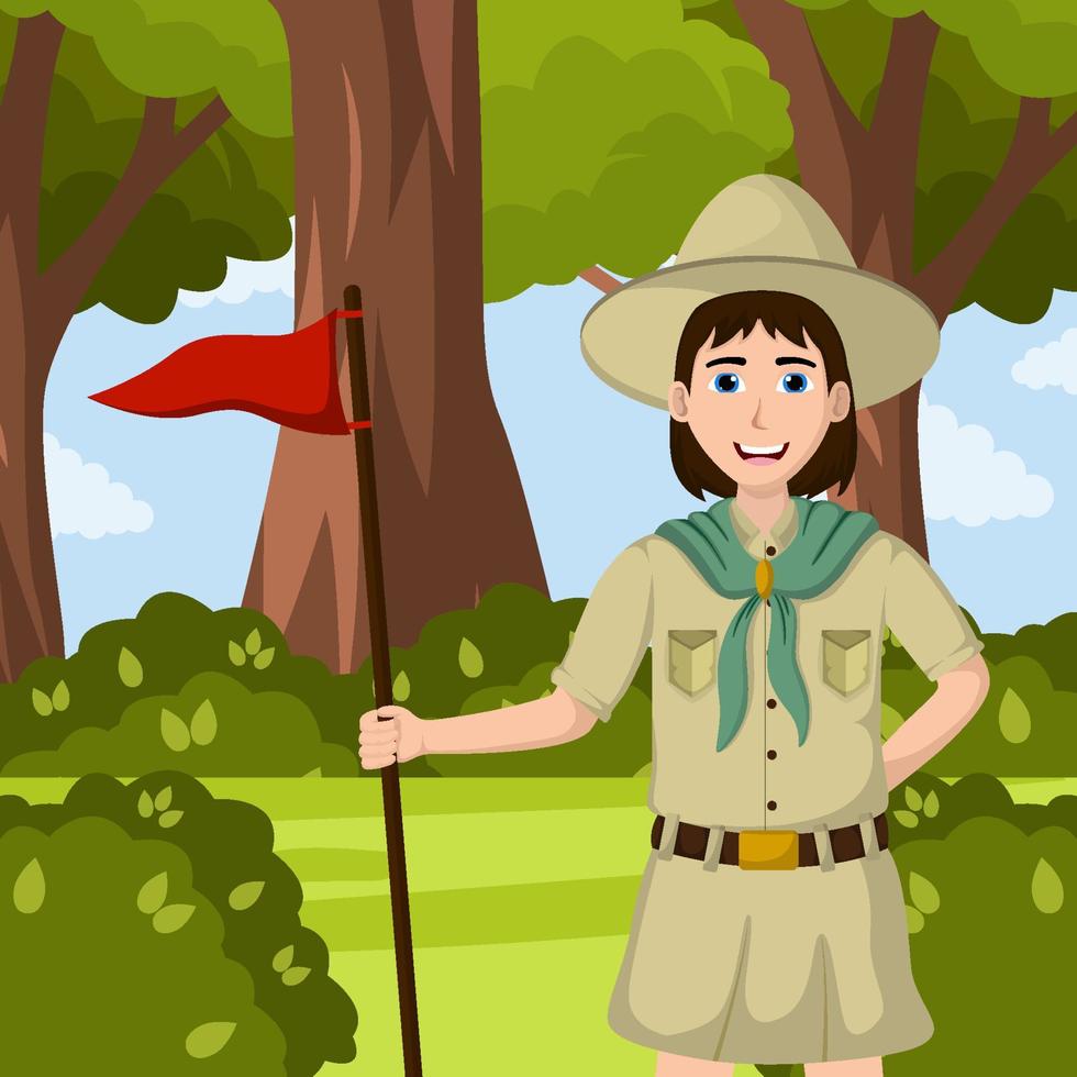 Girl's Scout Day Concept vector