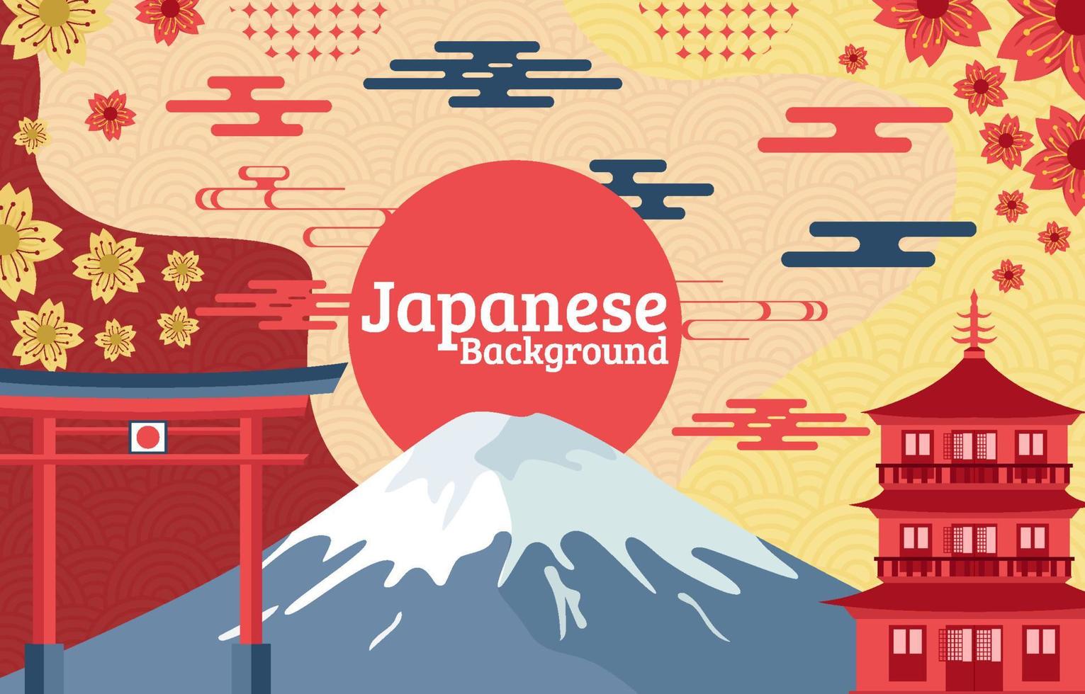 Japanese Style Element Background vector