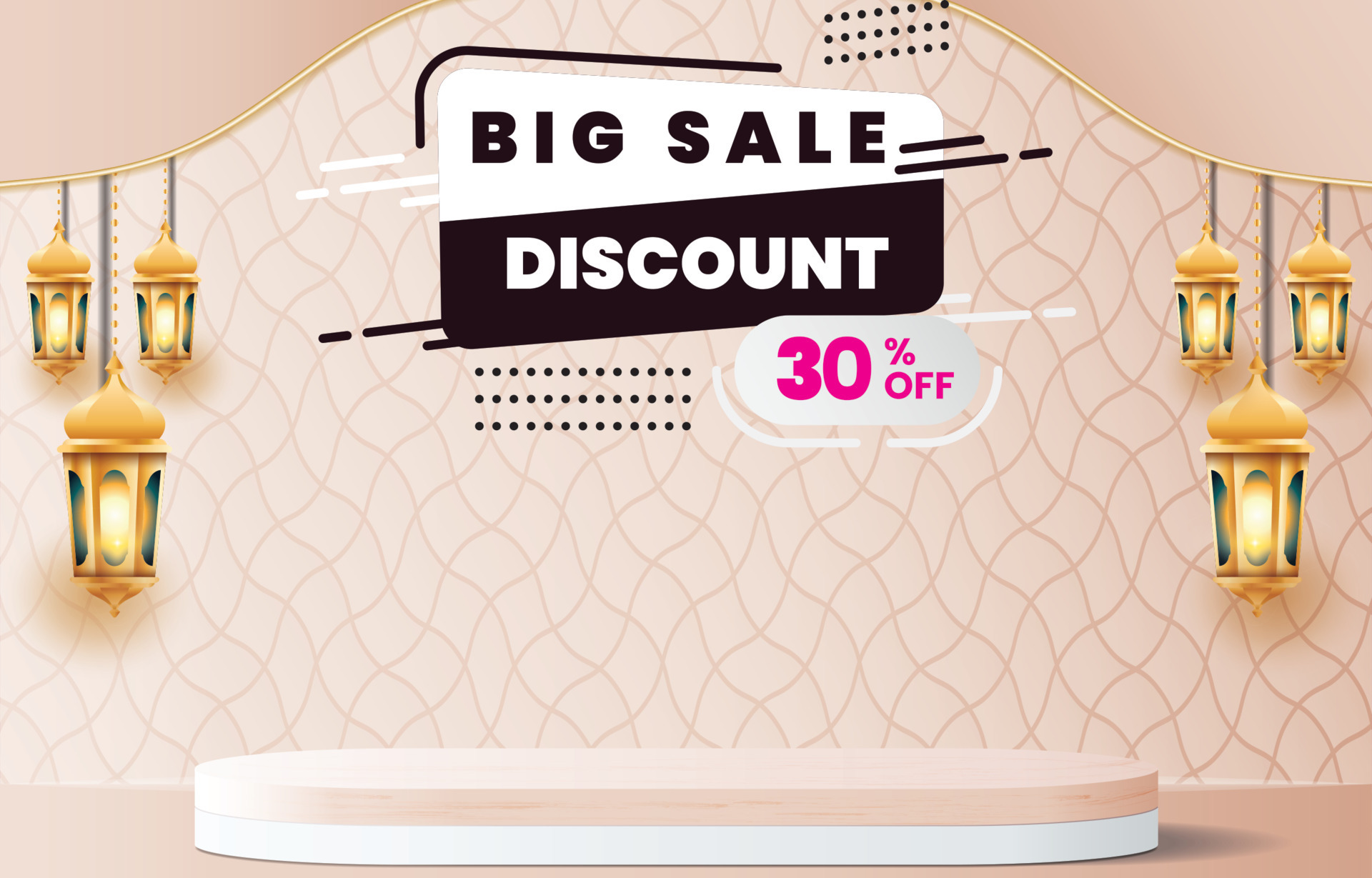 big sale podium background with elegant white colour design 6487130