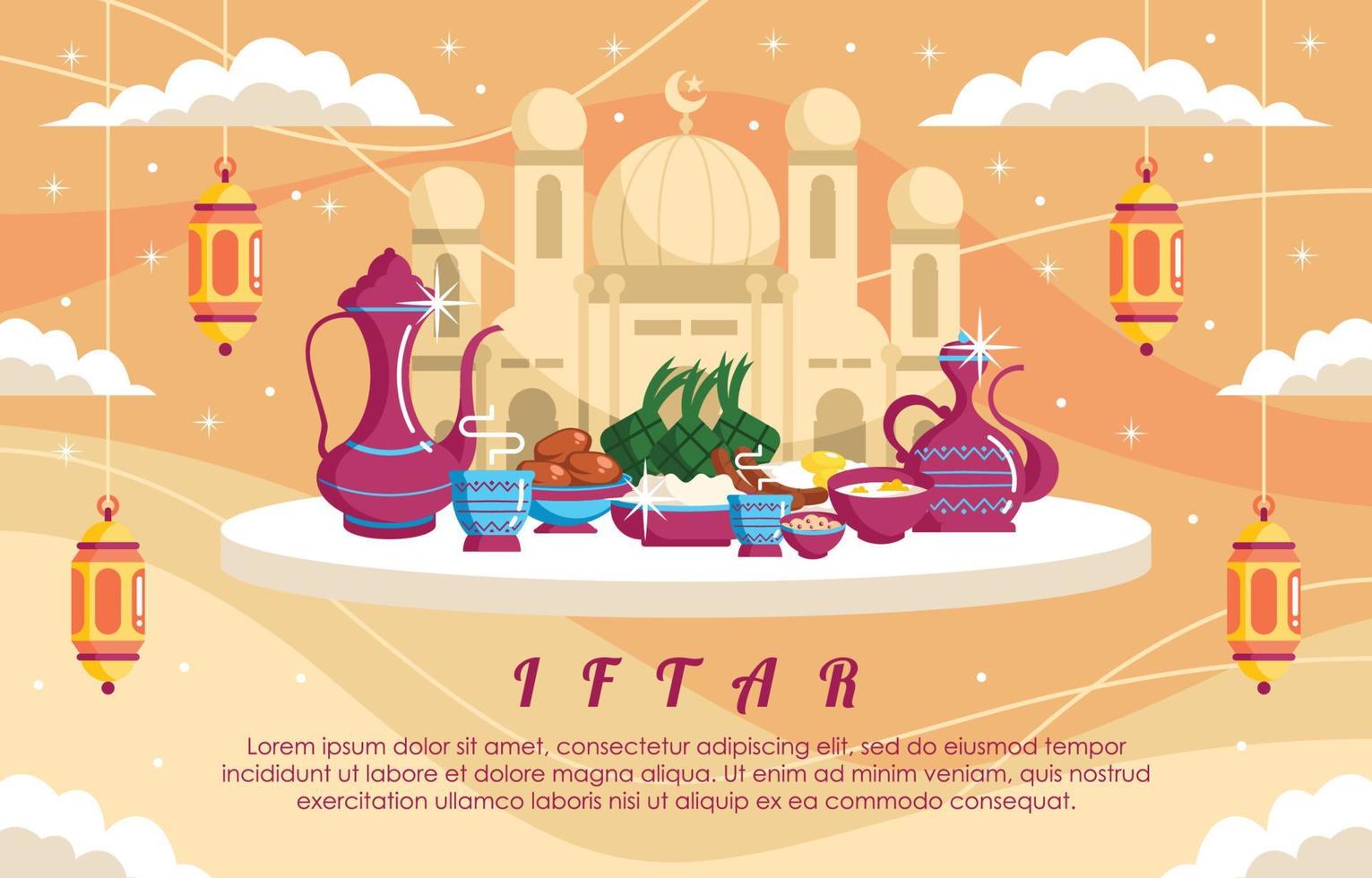 Iftar Food Background vector