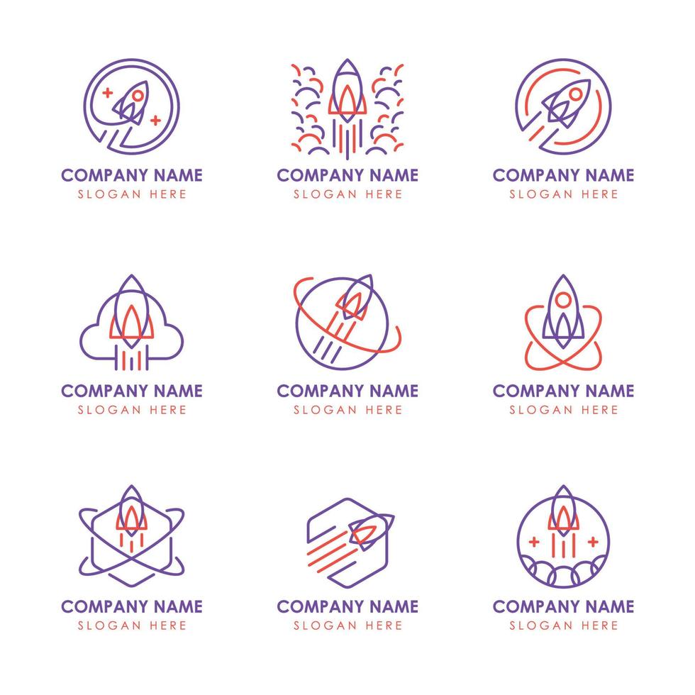 Rocket Logo Concept Collection vector