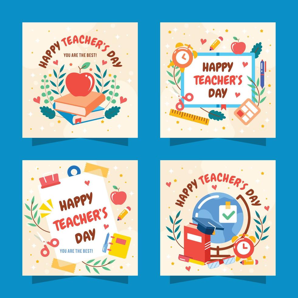 National Teacher's Day Social Media vector