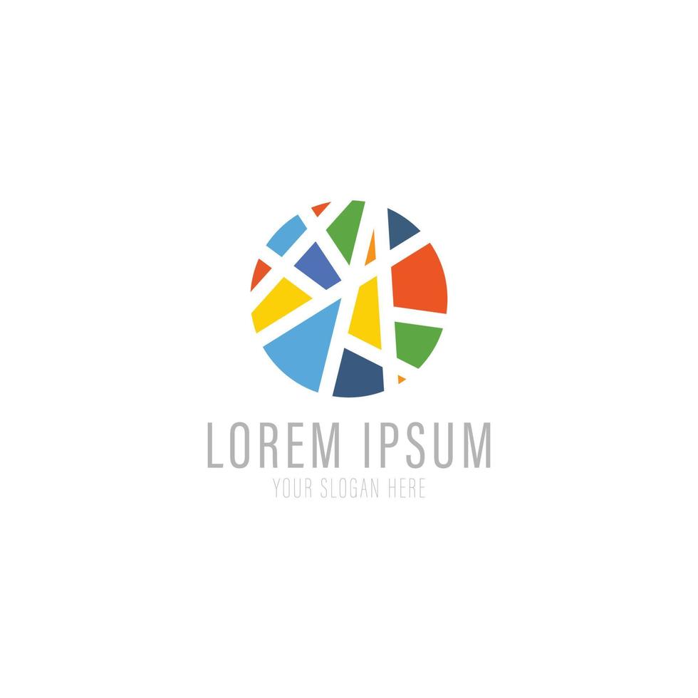 Abstract mosaic circle logo sign. Design style. vector