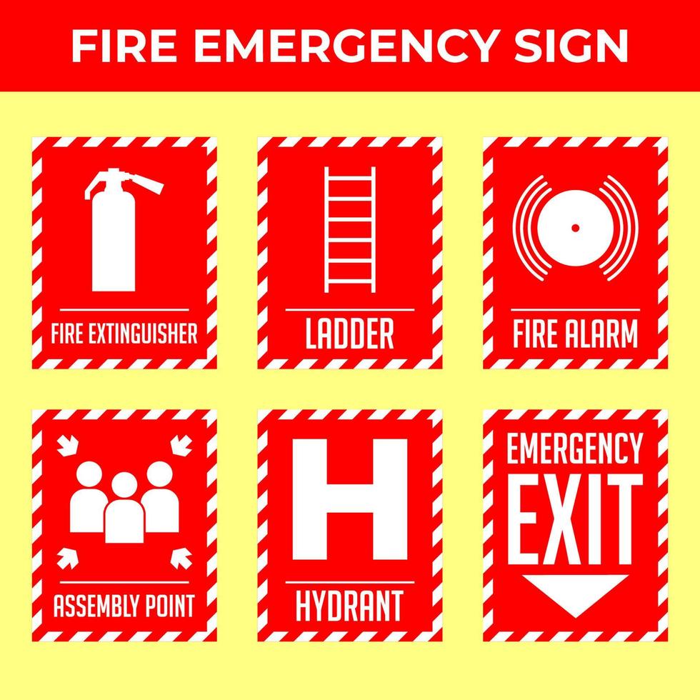 fire emergency sign vector