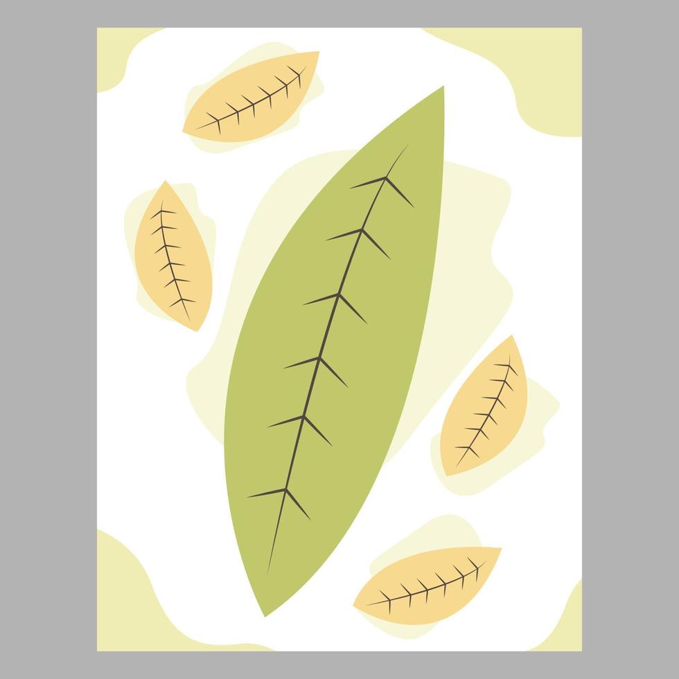 arte mural botánico. el arte de dibujar hojas con formas abstractas. diseño de arte vegetal para impresión, portada, papel tapiz. ilustración vectorial vector