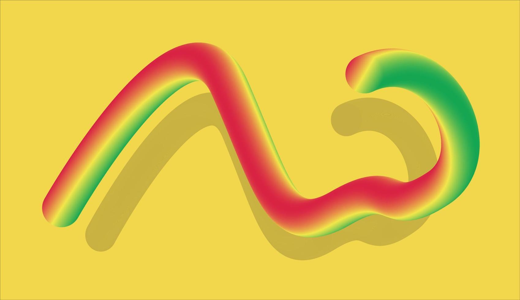 Wavy line abstract background with red yellow green gradient color vector