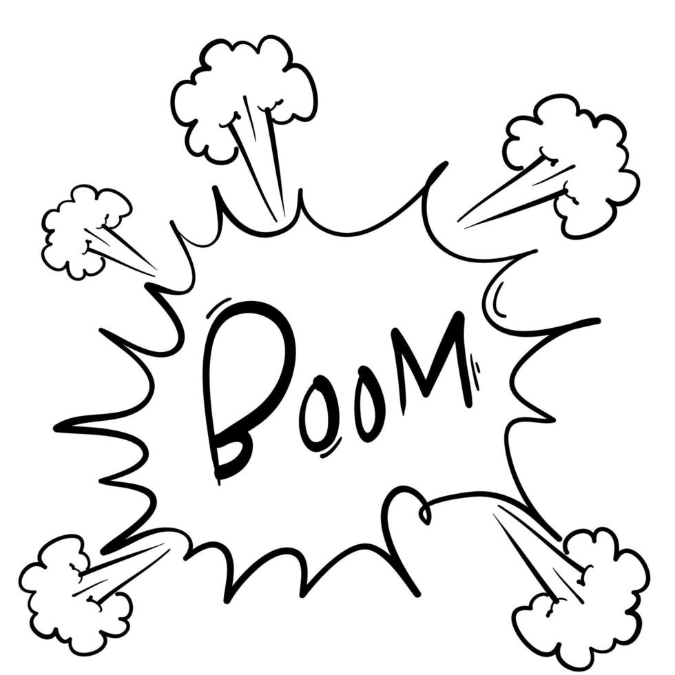 boom bubble speech hand drawing style doodle with text for banner, poster, web vector