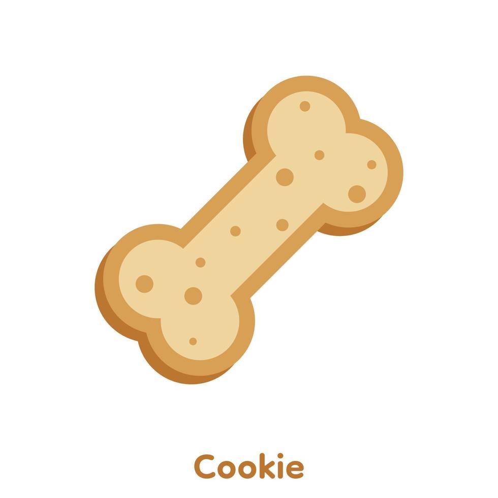 Cartoon cookie in bone shape, Vector, Illustration. vector