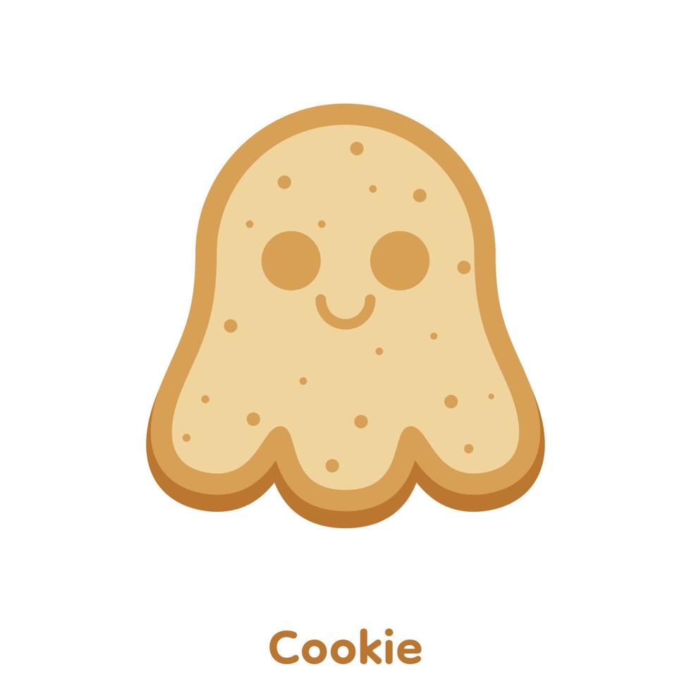 Cartoon cookie in ghost shape, Vector, Illustration. vector
