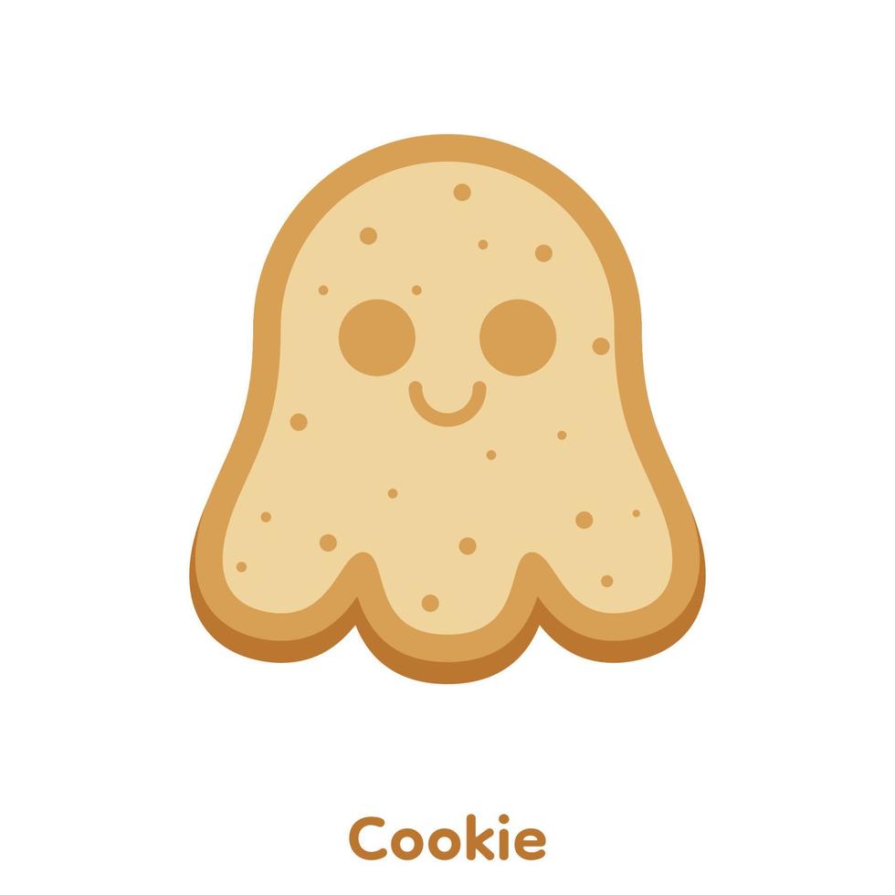 galleta de dibujos animados en forma de fantasma, vector, ilustración. vector