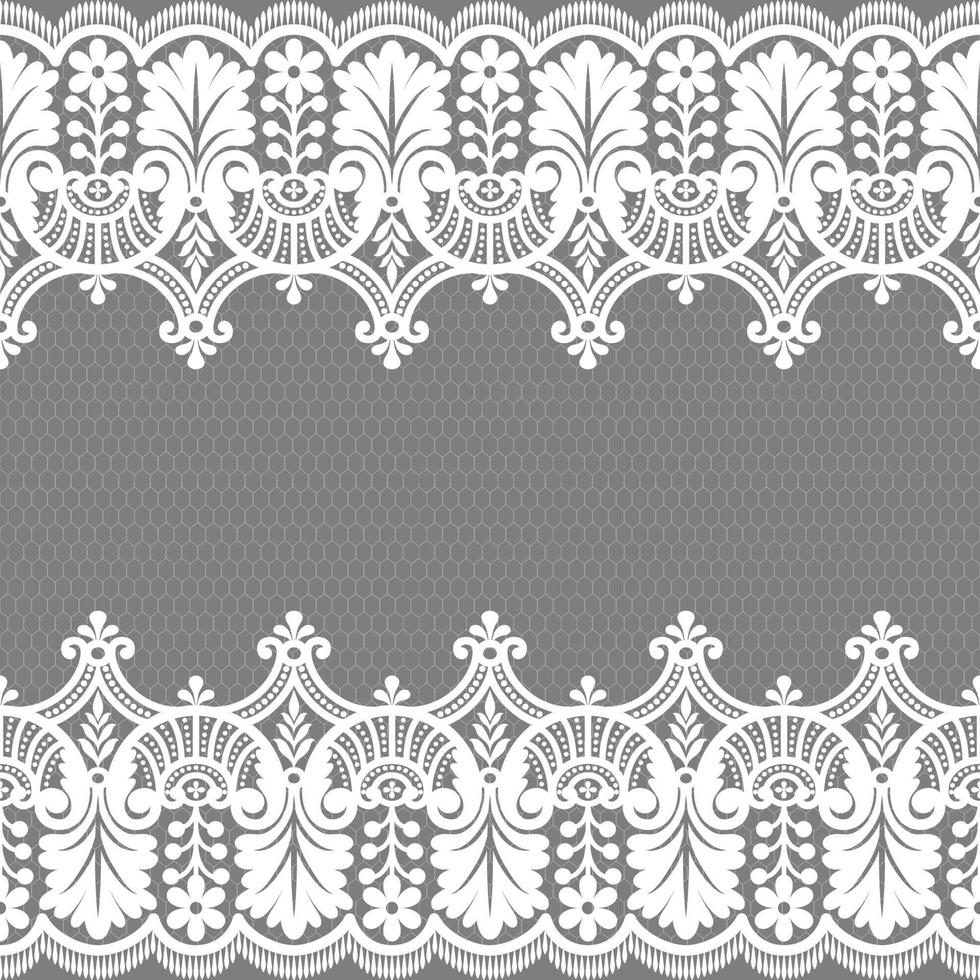 Seamless white floral lace pattern vector