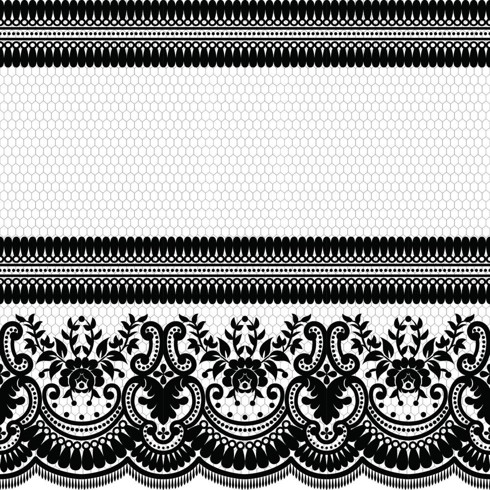 Seamless white floral lace pattern vector