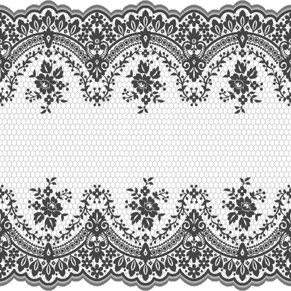 Seamless white floral lace pattern vector