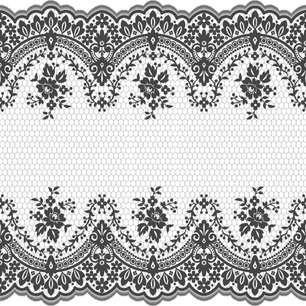 patrón de encaje floral blanco transparente vector