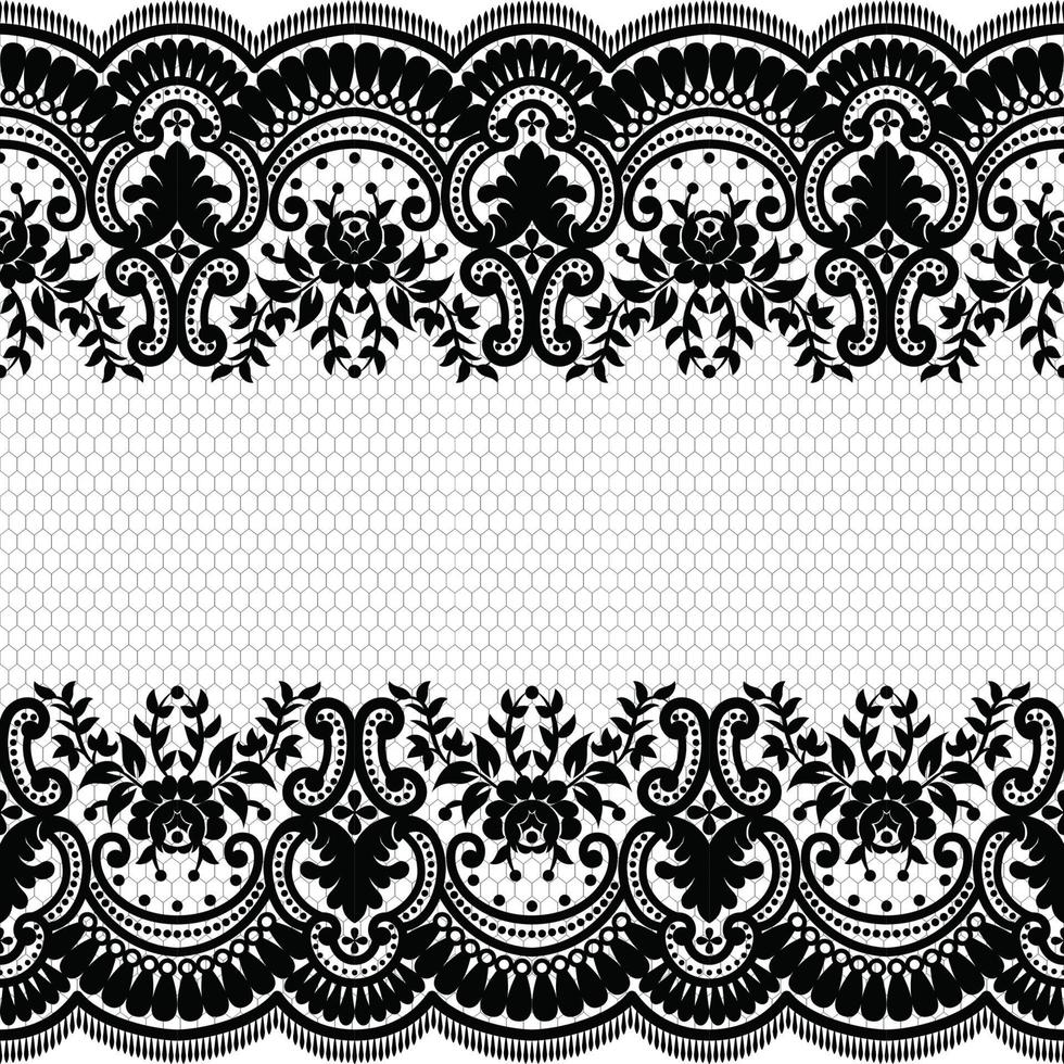 patrón de encaje floral blanco transparente vector