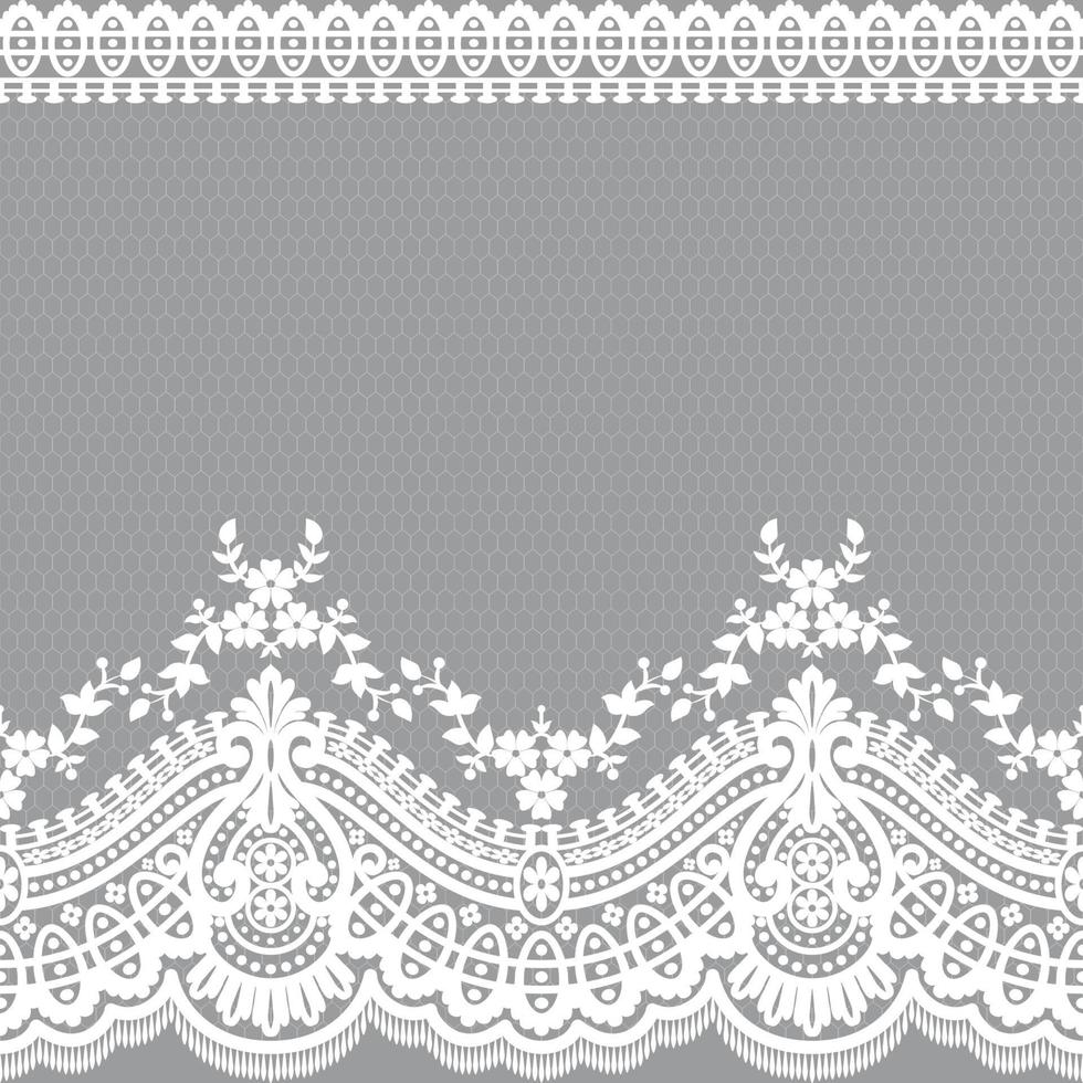 Abstract seamless lace pattern with flowers vector