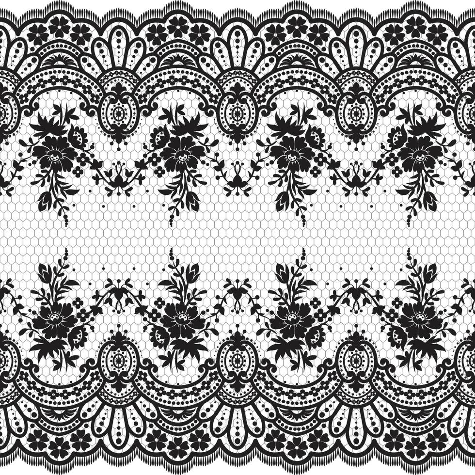 Seamless white floral lace pattern vector
