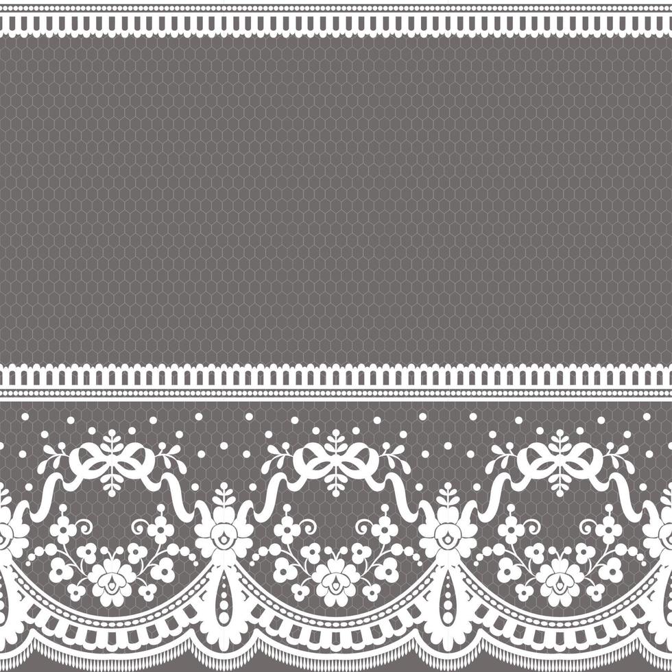 Abstract seamless lace pattern with flowers vector