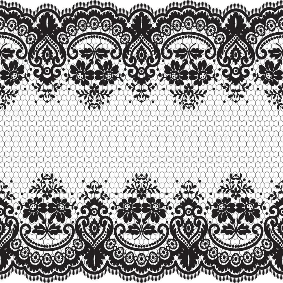 Abstract seamless lace pattern with flowers vector