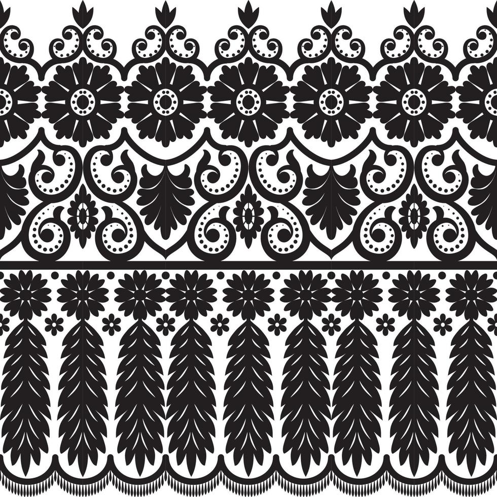 Abstract seamless lace pattern with flowers vector