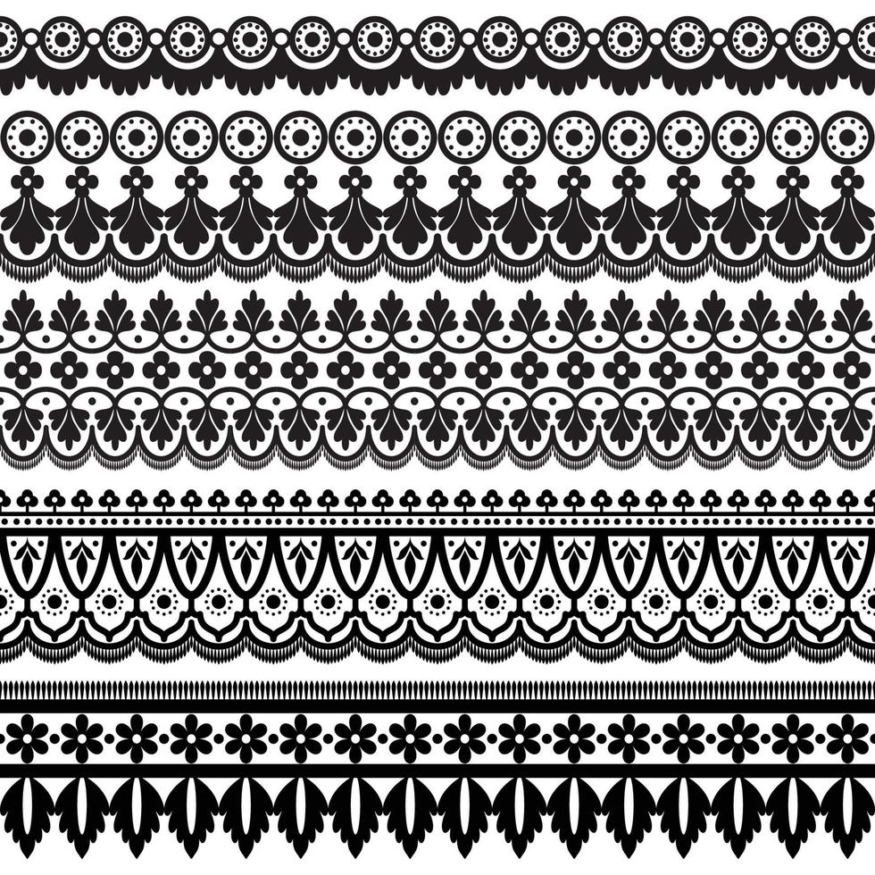 Seamless lace set vector