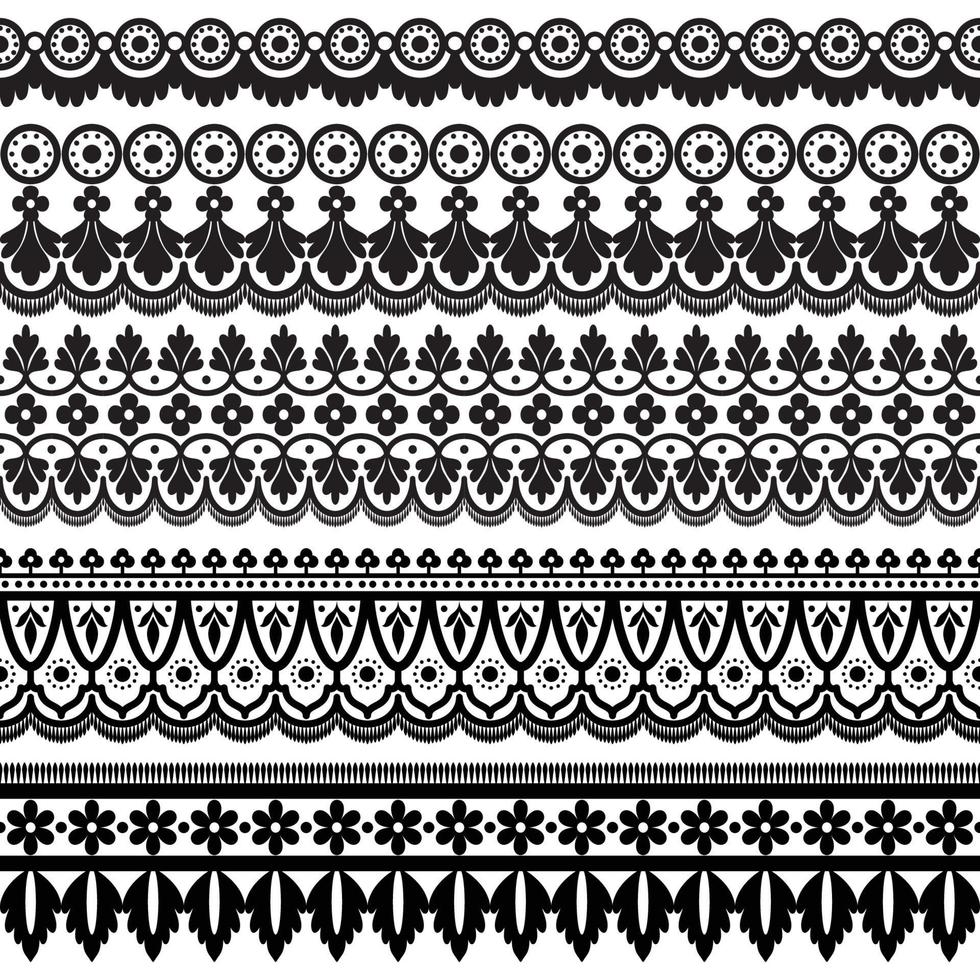 Seamless lace set 6487864 Vector Art at Vecteezy