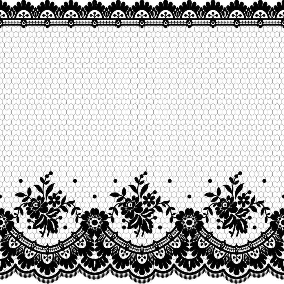 Abstract seamless lace pattern with flowers vector