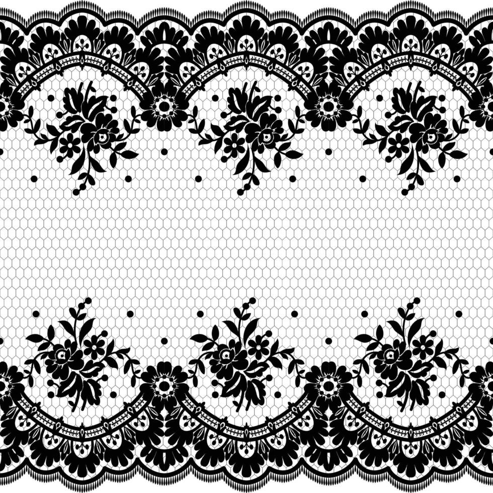 Abstract seamless lace pattern with flowers vector