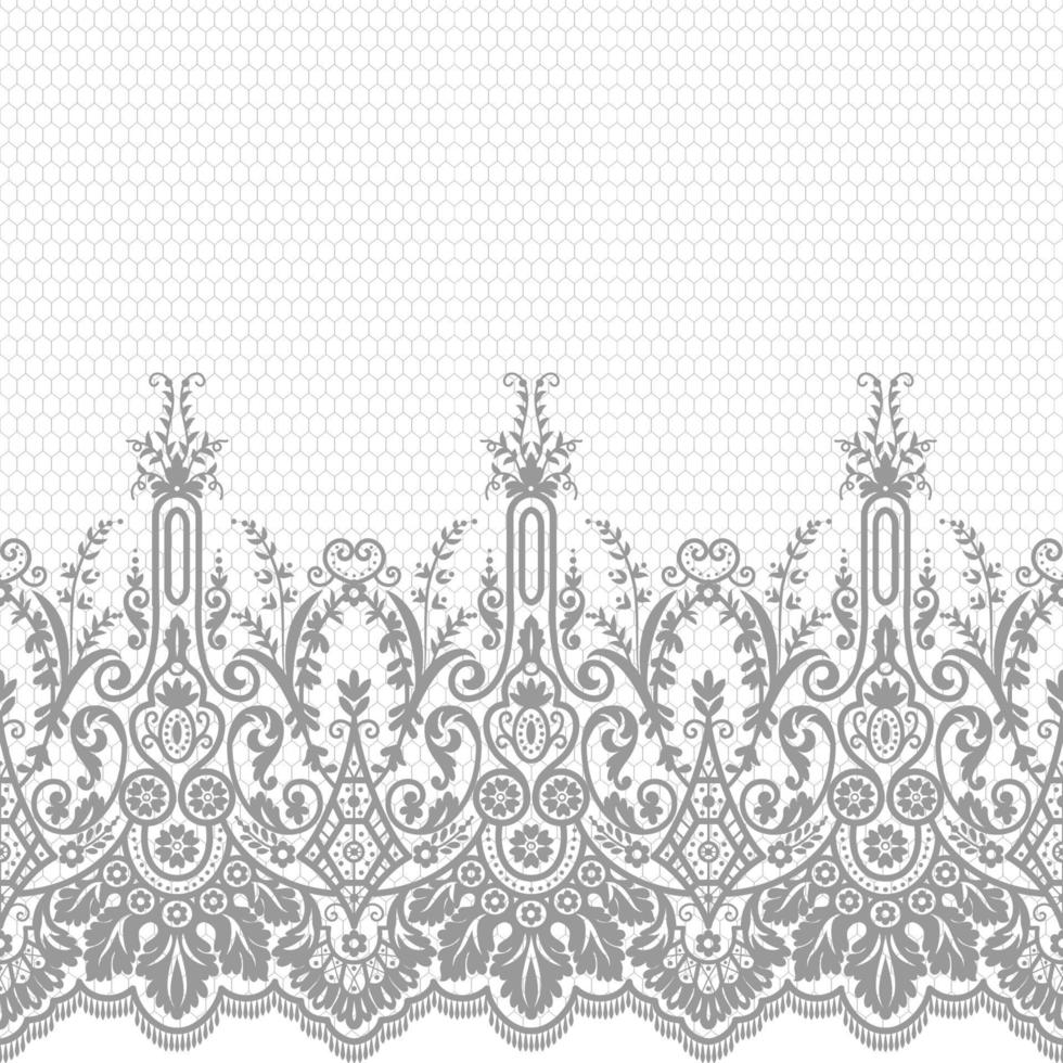 Abstract seamless lace pattern with flowers vector