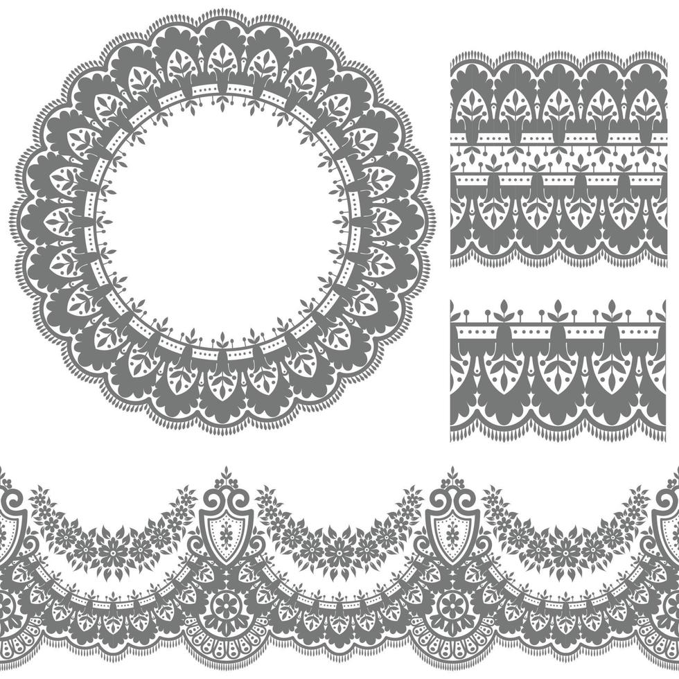 Seamless lace set vector