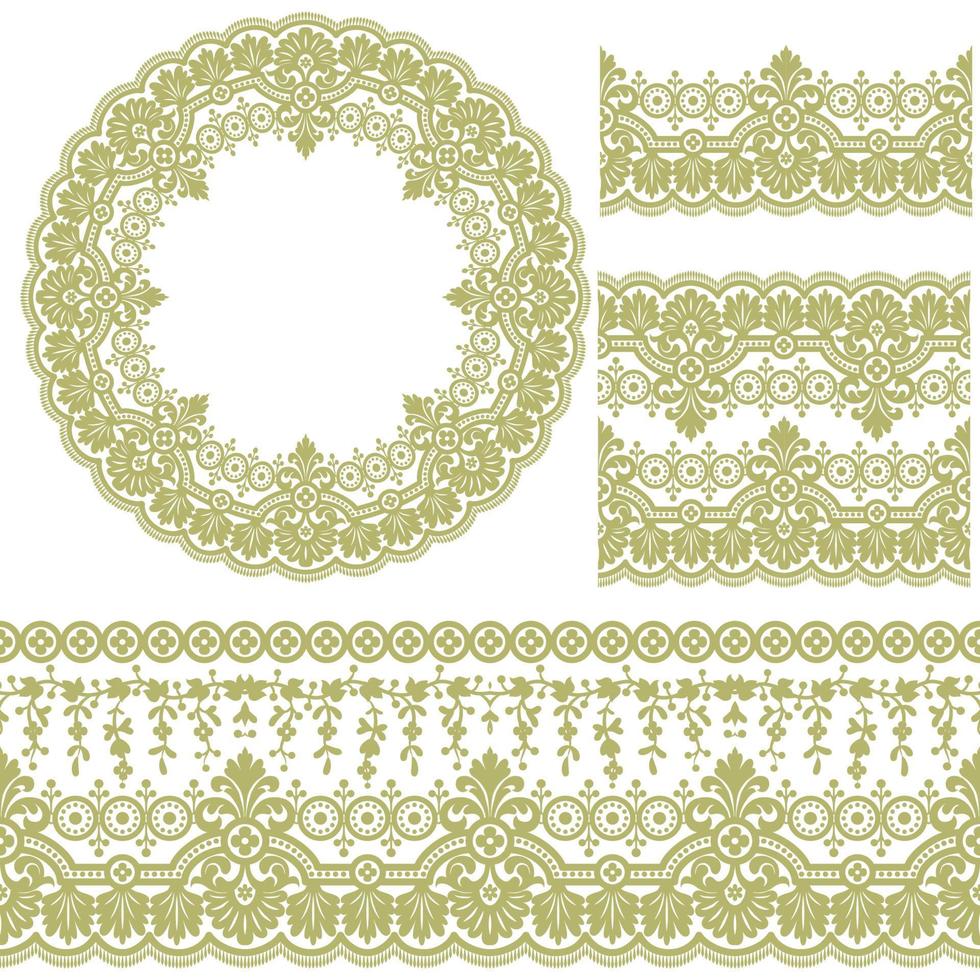 Seamless lace set vector