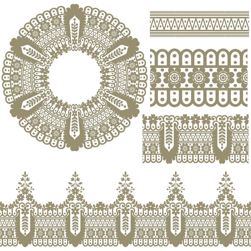 Seamless lace set vector