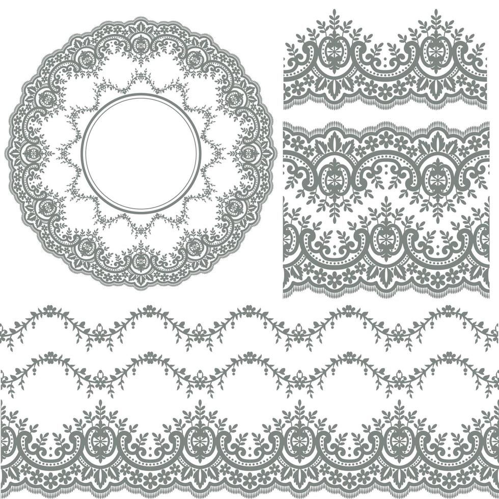 Seamless lace set vector