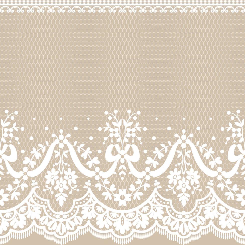 Abstract seamless lace pattern with flowers vector