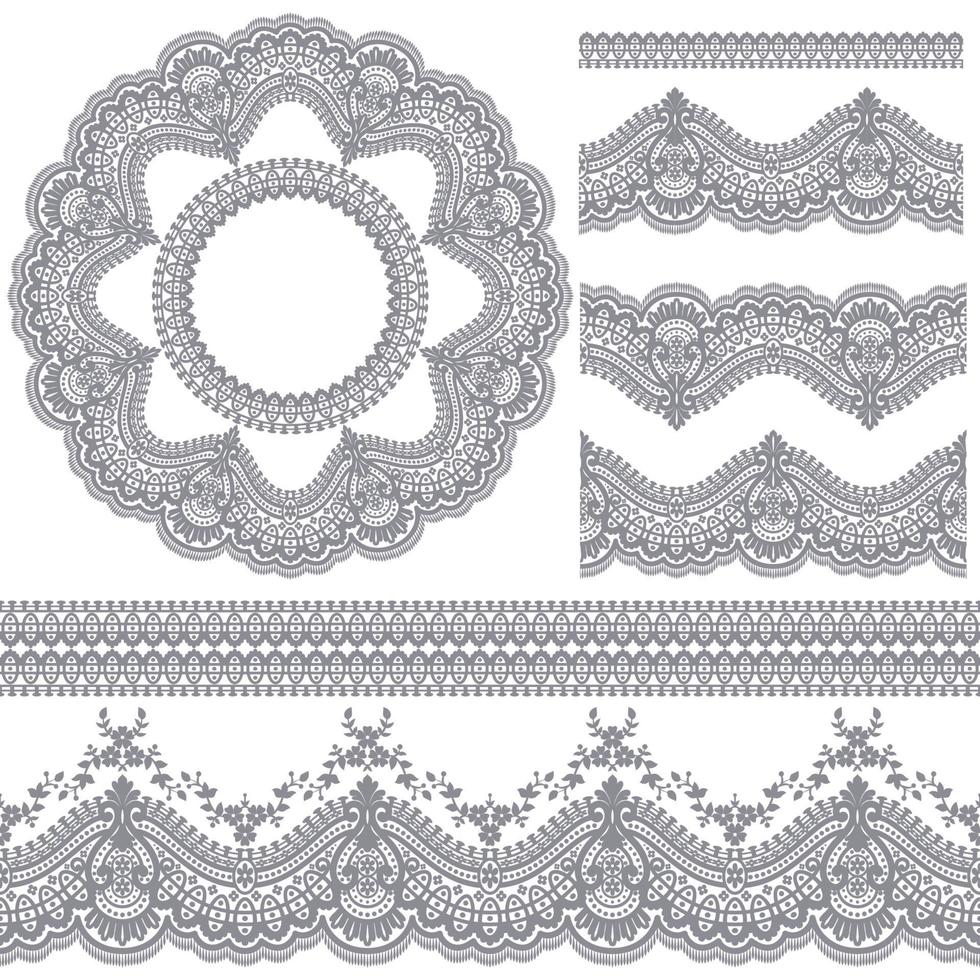 Seamless lace set vector