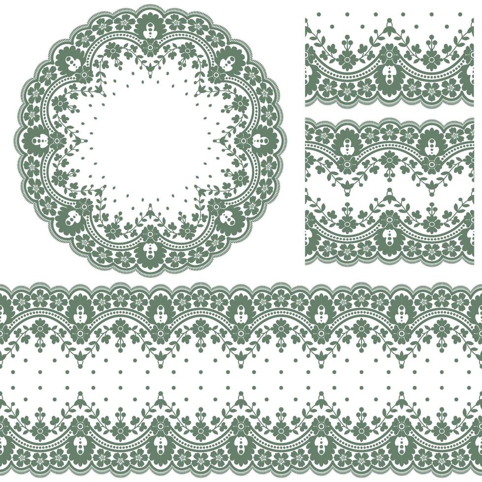 Seamless lace set vector