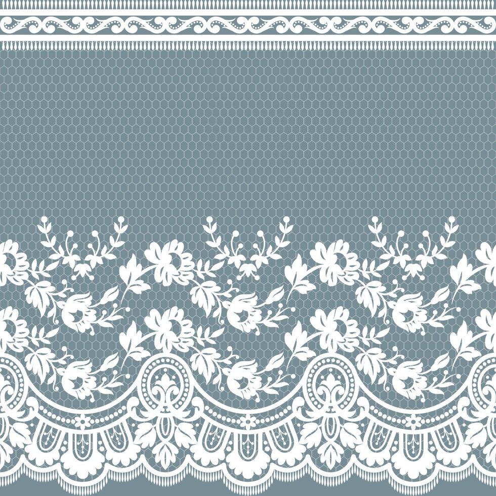 Abstract seamless lace pattern with flowers vector